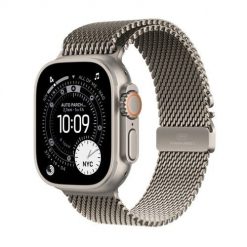 Zegarek Apple Watch Ultra 3 (2025) 5G 49mm Koperta z naturalnego tytanu z naturalną tytanową pętlą Milanese S - naturalna. Zegarki smartwatch Apple, bez wzorów. Za 5,240.99 zł.