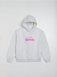 Bluza hoodie z napisem - Inny. Bluzy damskie Sinsay, l, bez wzorów, bez ramiączek, bez kaptura. Za 49.99 zł.