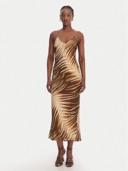 Just Cavalli Sukienka letnia 80PAO925 NS819 Beżowy Slim Fit. Brązowe sukienki damskie Just Cavalli, na lato, bez wzorów, z wiskozy, bez kołnierzyka, bez ramiączek. Za 1,237.99 zł.