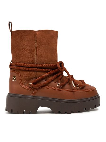 Tommy Hilfiger Śniegowce FW0FW08085 Brązowy. Brązowe śniegowce damskie Tommy Hilfiger, ze skóry, bez zapięcia. Za 664.99 zł.