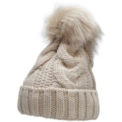 Czapka damska 4F. Brązowe czapki damskie 4F, na zimę, z aplikacjami, z materiału, sportowe. Za 52.99 zł.