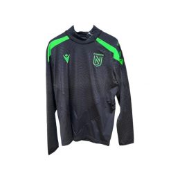 Kurtka z dresu FC Nantes 2024/25. Czarne kurtki sportowe męskie Macron, l, bez wzorów, z dresówki, bez kaptura, na fitness i siłownię. Za 342.50 zł.