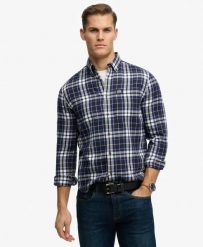 Superdry Koszula Lumberjack z długim rękawem, bawełna - Hampton Check Blue. Niebieskie koszule męskie Superdry, l, z aplikacjami, z bawełny, bez kołnierzyka, bez ramiączek. Za 322.70 zł.