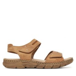 Sandały Josef Seibel. Brązowe sandały damskie Josef Seibel, bez wzorów, bez obcasa, na płaskiej podeszwie, bez zapięcia. Za 289.99 zł.