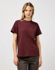 WRANGLER DAMSKA KOSZULKA REGULAR TEE DAHLIA 112356625 W7N4018506. Bluzki damskie Wrangler, xs, bez wzorów, bez kołnierzyka, bez ramiączek. Za 69.99 zł.