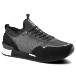 Czarne Sneakersy Big Star Męskie Półbuty Ze Skóry. Czarne półbuty męskie BIG STAR, bez wzorów, z dresówki, bez obcasa, bez zapięcia. Za 163.00 zł.