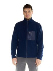 Leone Męski sweter lifestylowy z pełnym zamkiem i stójką. Niebieskie swetry męskie LEONE 1947 APPAREL, m, bez wzorów, sportowe, bez kołnierzyka, bez ramiączek. Za 168.36 zł.