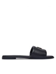 Tommy Hilfiger Klapki Th Logo Hardware Leather Mule FW0FW09292 Granatowy. Niebieskie klapki damskie Tommy Hilfiger, bez wzorów, ze skóry, bez obcasa, bez zapięcia. Za 369.99 zł.