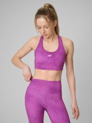4F Biustonosz treningowy z niskim wsparciem damski - różowy S. Czerwone bielizna sportowa damska 4F, s, bez wzorów, z gumy. Za 129.99 zł.