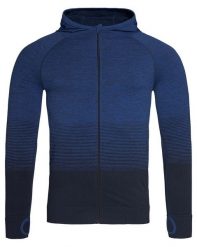 Bluza Sportowy z Kapturem, Nylonowa, Granatowa, Raglanowe Rękawy, Gradient. Niebieskie bluzy sportowe męskie Stedman, m, bez wzorów, z materiału, z kapturem, na fitness i siłownię. Za 157.00 zł.