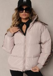 Beżowa Casualowa Kurtka Dwustronna Typu Puffer ze Ściągaczami i Kapturem Erisalanne. Brązowe kurtki sportowe damskie Renee, l, bez wzorów, z jeansu, bez ramiączek. Za 219.99 zł.