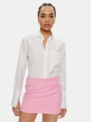 Patrizia Pepe Koszula 8C0722/A4XB-W103 Biały Regular Fit. Białe koszule damskie Patrizia Pepe, bez wzorów, z bawełny, bez kołnierzyka, bez ramiączek. Za 529.99 zł.