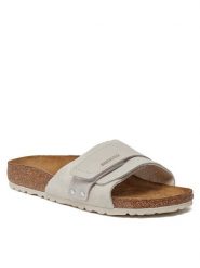 Birkenstock Klapki Oita 1024226 Biały. Białe klapki damskie Birkenstock, bez wzorów, z nubiku, bez obcasa, bez zapięcia. Za 539.00 zł.