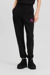 KARL LAGERFELD Czarne spodnie dresowe damskie Ikonik 2.0 Jelly. Czarne spodnie dresowe damskie KARL LAGERFELD, bez wzorów, z dresówki. W wyprzedaży za 539.99 zł.