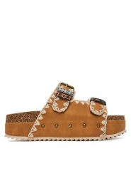DeeZee Klapki LB-P1684 Brązowy. Brązowe klapki damskie DeeZee, bez wzorów, z materiału, bez obcasa, bez zapięcia. Za 119.99 zł.