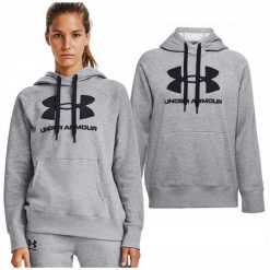 Bluza sportowa dla kobiet Under Armour Rival Fleece. Szare bluzy damskie Under Armour, xl, bez wzorów, casualowe, bez ramiączek, bez kaptura. W wyprzedaży za 159.00 zł.