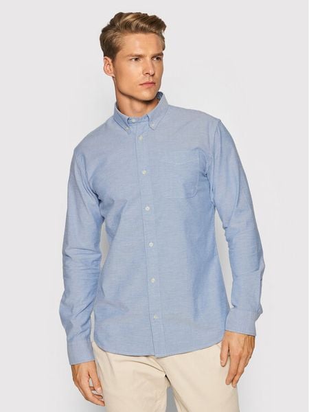 Jack & Jones Koszula Brook Oxford 12192150 Niebieski Slim Fit. Niebieskie koszule męskie Jack & Jones, m, bez wzorów, z bawełny, bez kołnierzyka, bez ramiączek. Za 159.99 zł.
