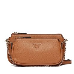 Torebka Guess. Brązowe listonoszki damskie Guess, z aplikacjami, bez dodatków. Za 489.99 zł.