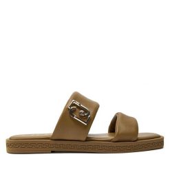 Klapki Liu Jo. Brązowe klapki damskie Liu Jo, bez wzorów, bez obcasa, bez zapięcia. Za 479.99 zł.
