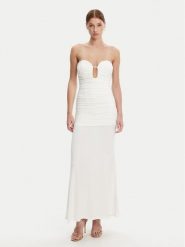 Bardot Sukienka wieczorowa 59692DB1 Biały Slim Fit. Białe sukienki damskie Bardot, bez wzorów, z syntetyku, wizytowe, bez kołnierzyka, bez ramiączek. Za 319.99 zł.