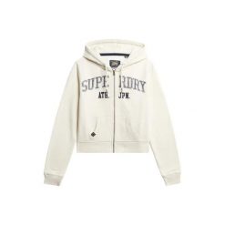 Króka, luźna, zapinana na zamek bluza z kapturem damska Superdry Athletic Essent. Białe bluzy damskie Superdry, bez wzorów, bez ramiączek, z kapturem. Za 327.70 zł.