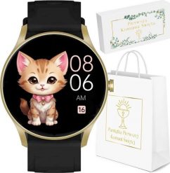 Zegarek Gravity Zegarek SMARTWATCH KOMUNIA - GT2-3 czarny/ zł koperta. Czarne zegarki smartwatch Gravity, bez wzorów. Za 127.53 zł.