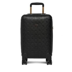 Walizka kabinowa Guess. Czarne walizki męskie Guess, z aplikacjami. Za 829.99 zł.