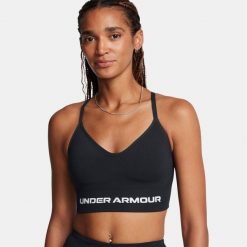 Biustonosz sportowy Under Armour UA Vanish Seamless Low Bra. Czarne bielizna sportowa damska Under Armour, xs, bez wzorów. Za 138.99 zł.