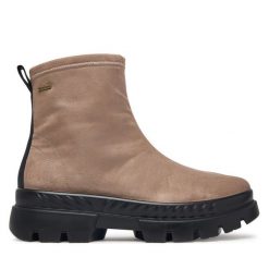 Botki Ara. Brązowe botki damskie Ara, bez wzorów, bez obcasa, na płaskiej podeszwie, bez zapięcia. Za 789.99 zł.