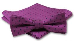 Elegancka Mucha Męska - Alties - Fiolet w Groszki. Krawaty i muchy Alties, bez wzorów, eleganckie. Za 54.00 zł.