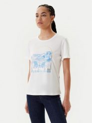 Morgan T-Shirt 251-DVIBES Biały Regular Fit. Białe t-shirty damskie Morgan, m, bez wzorów, z bawełny, bez kołnierzyka, bez ramiączek. Za 99.99 zł.