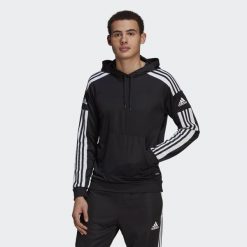Squadra 21 Hoodie. Białe bluzy męskie Adidas, m, bez wzorów, bez kaptura, do piłki nożnej. Za 154.00 zł.