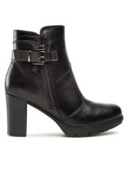 Lasocki Botki WB-TIZIANA-AW22-11 Czarny. Czarne botki damskie Lasocki, bez wzorów, ze skóry, bez obcasa, na słupku, bez zapięcia. Za 229.99 zł.