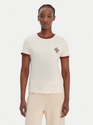 Guess T-Shirt V6GI05 K2966 Écru Regular Fit. T-shirty damskie Guess, l, z aplikacjami, z bawełny, bez kołnierzyka, bez ramiączek. Za 189.99 zł.