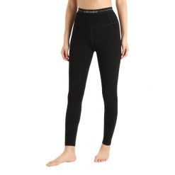 Legginsy Termoaktywne Damskie Icebreaker 260 Tech High Rise Leggins. Czarne legginsy damskie Icebreaker, bez wzorów, z wełny. W wyprzedaży za 415.25 zł.