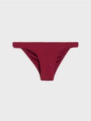 Jednolity dół od bikini z wykończeniem typu shell - bordowy. Czerwone stroje kąpielowe damskie Sinsay, l, bez wzorów. Za 19.99 zł.