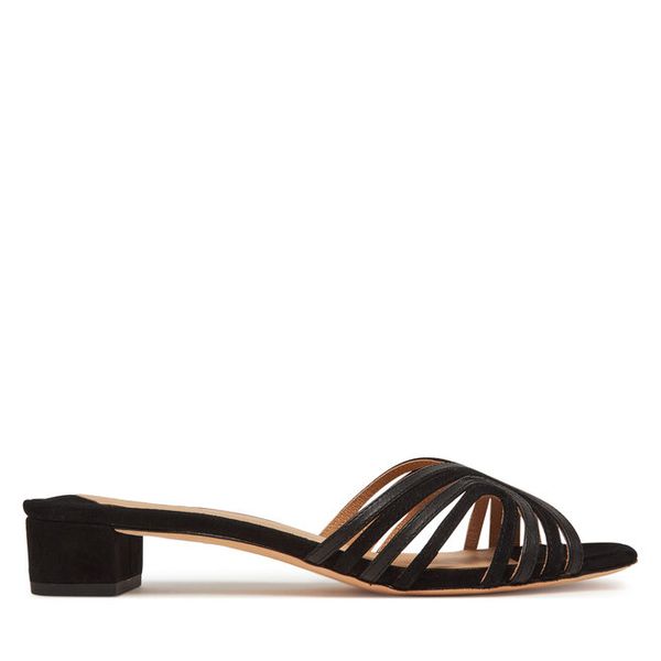 Klapki LAUREN RALPH LAUREN. Czarne klapki damskie Lauren Ralph Lauren, bez wzorów, bez obcasa, bez zapięcia. Za 449.99 zł.