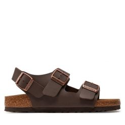 Sandały Birkenstock. Brązowe sandały męskie Birkenstock, bez wzorów, bez zapięcia. Za 449.99 zł.