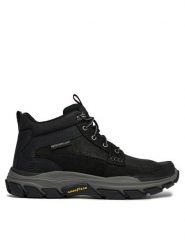 Skechers Trzewiki Respected Boswell 204454/BLK Czarny. Czarne botki męskie Skechers, bez wzorów, z materiału, bez obcasa, bez zapięcia. Za 339.99 zł.
