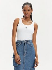 Hugo Top Datamia 50514489 Biały Slim Fit. Białe topy damskie Hugo, m, bez wzorów, z bawełny, bez kołnierzyka, bez ramiączek. Za 129.99 zł.