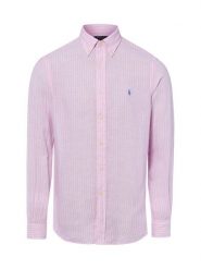 Polo Ralph Lauren koszula lniana - Custom Fit Mężczyźni Modern Fit len różowy, M. Czerwone koszule męskie Polo Ralph Lauren, m, bez wzorów, ze lnu, bez kołnierzyka, bez ramiączek. Za 649.95 zł.