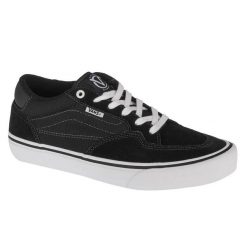 Buty sportowe do chodzenia unisex, Vans Rowan Pro. Czarne buty sportowe męskie Vans, bez wzorów, bez zapięcia, trekkingowe. Za 229.99 zł.