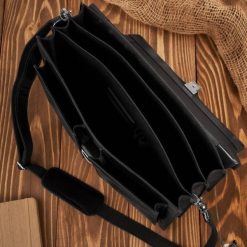 Torba męska na ramię skórzana do pracy aktówka na dokumenty i laptopa czarna Paolo Peruzzi T-122-BL. Czarne torby na laptopa damskie bez wzorów, z jeansu. Za 529.00 zł.