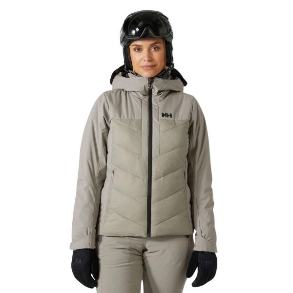 Damska kurtka narciarska Helly Hansen Bellissimo. Szare kurtki sportowe damskie Helly Hansen, na zimę, bez wzorów, bez ramiączek, bez kaptura, narciarskie. W wyprzedaży za 1,492.00 zł.
