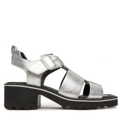 Sandały Ara. Szare sandały damskie Ara, bez wzorów, bez obcasa, na słupku, bez zapięcia. Za 349.99 zł.