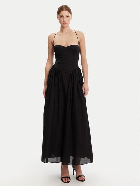 Bardot Sukienka wieczorowa 59786DB Czarny Regular Fit. Czarne sukienki damskie Bardot, bez wzorów, z bawełny, wizytowe, bez kołnierzyka, bez ramiączek. Za 379.99 zł.