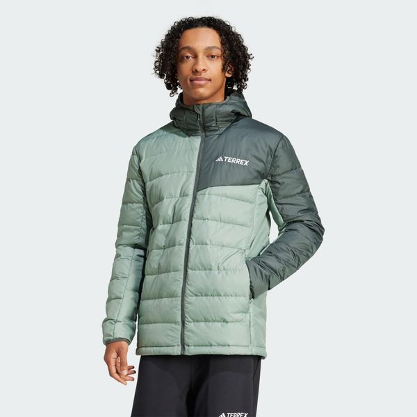 Kurtka Terrex Multi Light Down Hooded. Zielone kurtki męskie Adidas, l, bez wzorów, z materiału, sportowe, bez kaptura. W wyprzedaży za 555.75 zł.