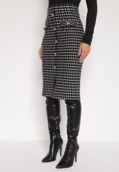 Czarno-Biała Ołówkowa Tweedowa Spódnica w Kraciasty Wzór z Guzikami Anitusa. Czarne spódnice damskie Born2be, na co dzień, m, bez wzorów, z jeansu, eleganckie, midi, ołówkowe. Za 69.99 zł.