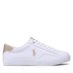 Tenisówki Polo Ralph Lauren. Białe trampki i tenisówki damskie Polo Ralph Lauren, bez wzorów, bez zapięcia. Za 299.99 zł.