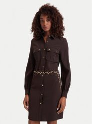 Marciano Guess Sukienka koszulowa G6YK25 W3204 Brązowy ciemny Regular Fit. Brązowe sukienki damskie Marciano Guess, z aplikacjami, z syntetyku, bez kołnierzyka, bez ramiączek, koszulowe. Za 989.99 zł.